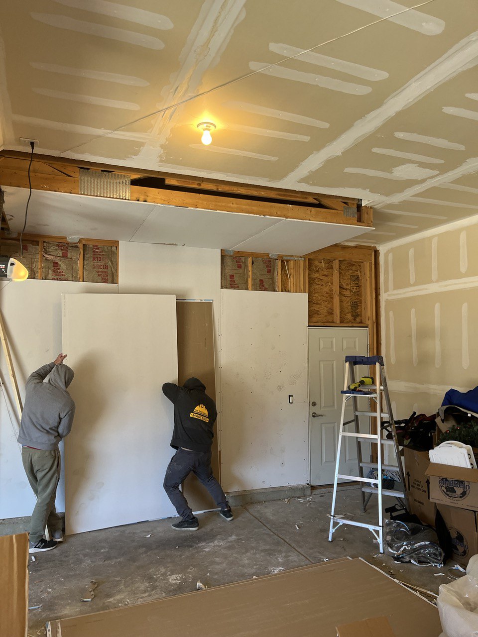 Our professional team is installing a drywall
